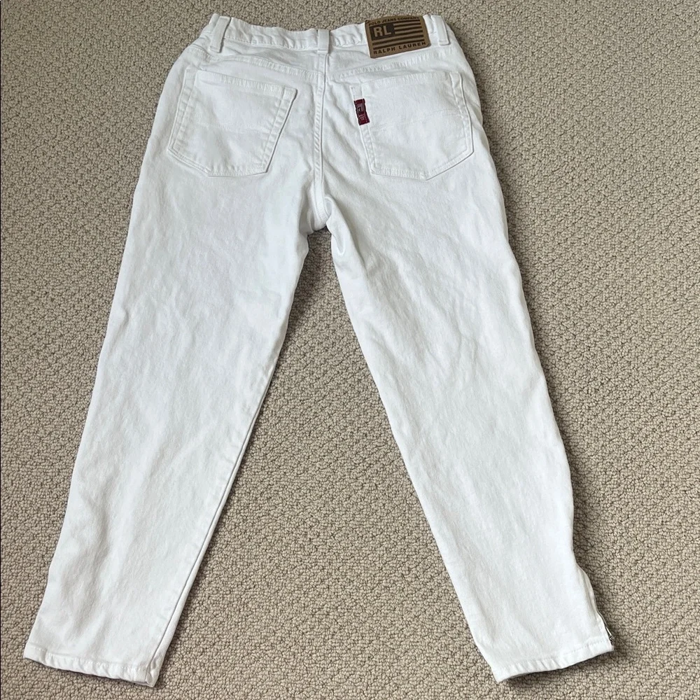 White Denim Ralph Lauren Jeans with ankle Zipper Detail - Picture 5 of 9